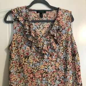 Ruffled sleeveless Ralph Lauren tank